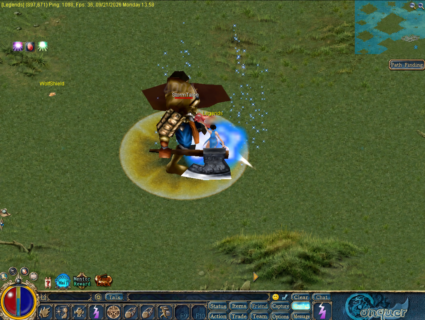 A player fighting Storm Talon in Bird Island